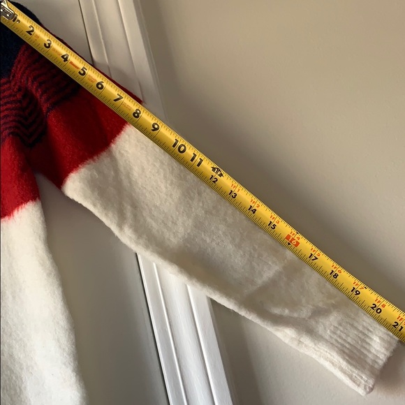Crewneck Knit Dress, Small, White red navy - Picture 10 of 11